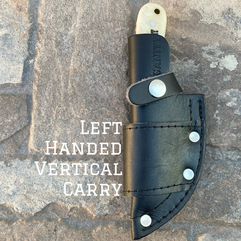 SANITY JEWELRY® Damascus Steel Left Handed Vertical Carry 7" Jesse James - I'll Be Your Huckleberry - Damascus - Horizontal & Vertical Carry - JJ024