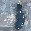 SANITY JEWELRY® Damascus Steel Left Handed Vertical Carry New - 9" Angelo the Hook - Stag Antler - Damascus - Horizontal & Vertical Carry - AH01