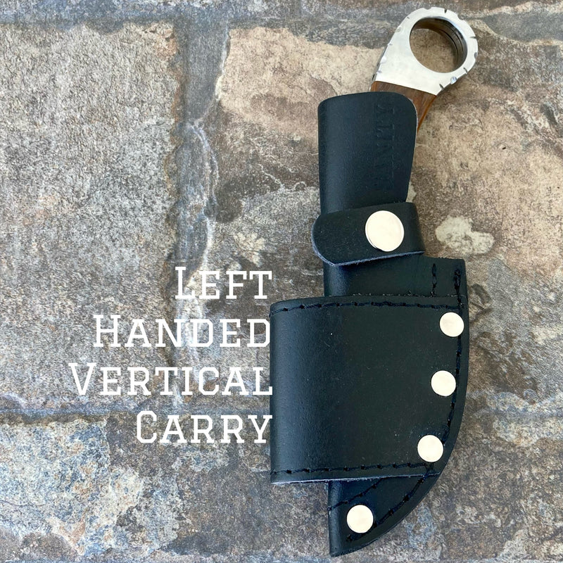 SANITY JEWELRY® Damascus Steel Left Handed Vertical Cop7" Al Capone - Horizontal & Vertical Carry - D2 Steel - Rosewood - 7 inches - A2702