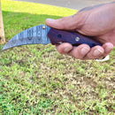 SANITY JEWELRY® Damascus Steel New - 8" Outlaw Series - Damascus Steel Folder - Mahogany - OF04