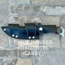 Sanity Jewelry Damascus Steel Right Handed Horizontal 11” John Dillinger - Rosewood - Damascus - Horizontal & Vertical Carry - JDE12