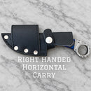 SANITY JEWELRY® Damascus Steel Right Handed Horizontal 7.5" Al Capone Damascus Steel Kitchen & Camp Knife - Blue - AC705