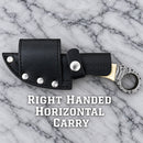 SANITY JEWELRY® Damascus Steel Right Handed Horizontal 7.5" Al Capone Damascus Steel Kitchen & Camp Knife - Stag - AC708