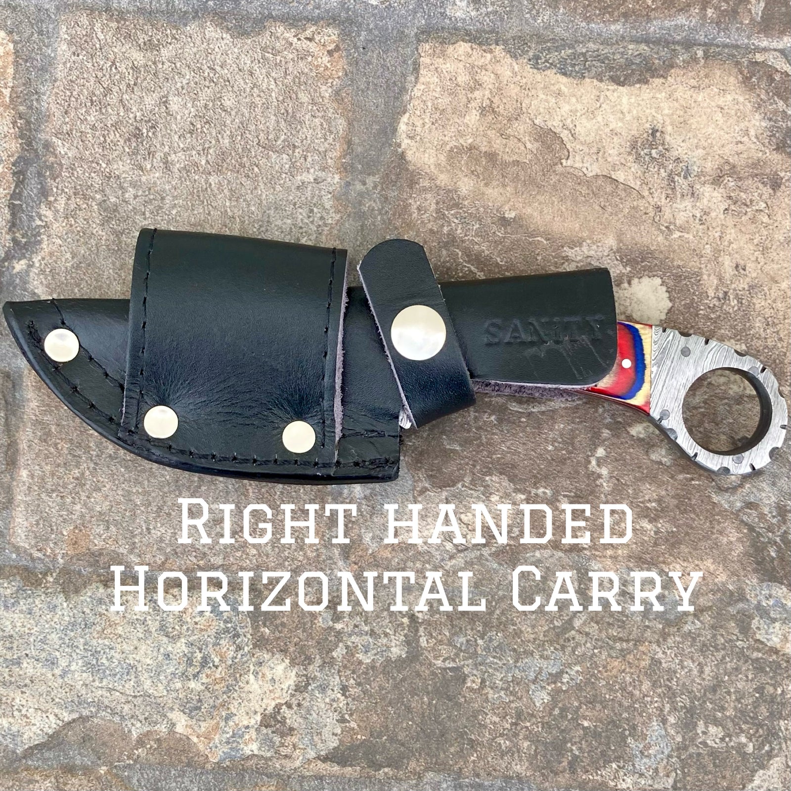 Red Capone 7.5” Al Capone - Red/White/Blue Wood - Damascus - Horizontal & Vertica