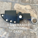 SANITY JEWELRY® Damascus Steel Right Handed Horizontal 7" Al Capone - Horizontal & Vertical Carry - Blue & Black Wood - 9 inches - AC705