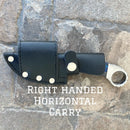 SANITY JEWELRY® Damascus Steel Right Handed Horizontal 7" Al Capone - Horizontal & Vertical Carry - D2 Steel - Blue & Black Wood - 7 inches - A2705