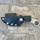 SANITY JEWELRY® Damascus Steel Right Handed Horizontal 7" Al Capone - Horizontal & Vertical Carry - D2 Steel - Bone - 7 inches - A2704