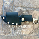 SANITY JEWELRY® Damascus Steel Right Handed Horizontal 7" Al Capone - Horizontal & Vertical Carry - D2 Steel - Buffalo Horn - 7 inches - A2704
