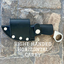 SANITY JEWELRY® Damascus Steel Right Handed Horizontal 7" Al Capone - Horizontal & Vertical Carry - D2 Steel - Rosewood - 7 inches - A2702