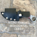 SANITY JEWELRY® Damascus Steel Right Handed Horizontal 7" Al Capone - Horizontal & Vertical Carry - Red & Black Wood - 9 inches - AC701