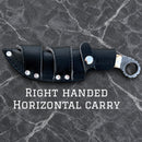 SANITY JEWELRY® Damascus Steel Right Handed Horizontal 9" Al Capone Damascus Steel Kitchen & Camp Knife - We The People Bone - PE10