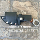 SANITY JEWELRY® Damascus Steel Right Handed Horizontal Al Capone - Horizontal & Vertical Carry - Rosewood - 9 inches - AC702