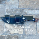 SANITY JEWELRY® Damascus Steel Right Handed Horizontal Carry 11" Billy The Kid - Buffalo & Rosewood - Damascus - Horizontal & Vertical Carry - BK01