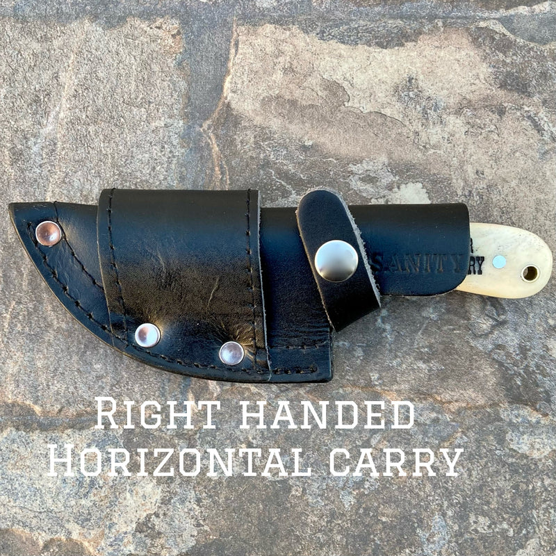 SANITY JEWELRY® Damascus Steel Right Handed Horizontal Carry 7" Jesse James - I'll Be Your Huckleberry - Damascus - Horizontal & Vertical Carry - JJ024