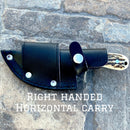 SANITY JEWELRY® Damascus Steel Right Handed Horizontal Carry 7" Jesse James - Stag Antler - Damascus - Horizontal & Vertical Carry - JJ010