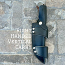 Sanity Jewelry Damascus Steel Right Handed Vertical 11” John Dillinger - Rosewood - Damascus - Horizontal & Vertical Carry - JDE12