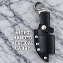 SANITY JEWELRY® Damascus Steel Right Handed Vertical 7.5" Al Capone Damascus Steel Kitchen & Camp Knife - Stag - AC708