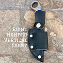 SANITY JEWELRY® Damascus Steel Right Handed Vertical 7.5” Al Capone - Red/White/Blue Wood - Damascus - Horizontal & Vertical Carry - AC709