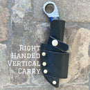 SANITY JEWELRY® Damascus Steel Right Handed Vertical 7" Al Capone - Horizontal & Vertical Carry - D2 Steel - Blue & Black Wood - 7 inches - A2705