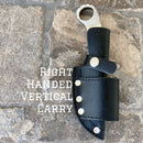 SANITY JEWELRY® Damascus Steel Right Handed Vertical 7" Al Capone - Horizontal & Vertical Carry - D2 Steel - Bone - 7 inches - A2704