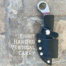 SANITY JEWELRY® Damascus Steel Right Handed Vertical 7" Al Capone - Horizontal & Vertical Carry - D2 Steel - Red & Black Wood - 7 inches - A2701