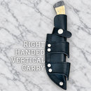 SANITY JEWELRY® Damascus Steel Right Handed Vertical 8.5" Lucky Luciano - Damascus - Bone - LL02