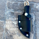 SANITY JEWELRY® Damascus Steel Right Handed Vertical Carry 7" Jesse James - Stag Antler - Damascus - Horizontal & Vertical Carry - JJ010