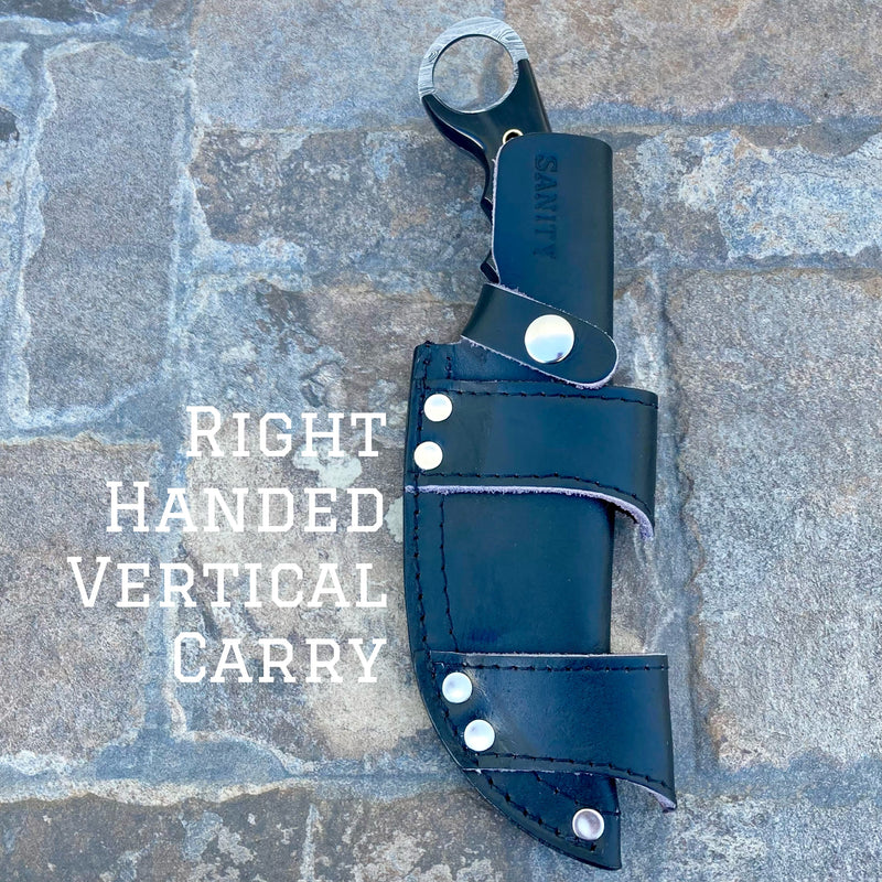 SANITY JEWELRY® Damascus Steel Right Handed Vertical Carry New - 10" Bumpy Johnson - Buffalo - Damascus - Horizontal & Vertical Carry - BJ01