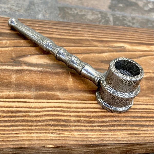 Pipes Damascus Steel Tobacco Pipe - Damascus - Pipe3