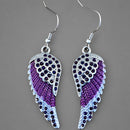 Sanity Jewelry Earrings Angel Wings Crystal Earrings - Purple W/Purple Stones -  SK2615E