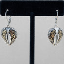 Sanity Jewelry Earrings Angel Wings Mini Earrings - Double Gold & Silver W/White Stones - SK2533E