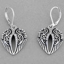 Sanity Jewelry Earrings Angel Wings Mini Earrings - Double Silver W/White Stones - SK2535E
