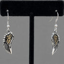 Sanity Jewelry Earrings Angel Wings Mini Earrings - Gold & Silver W/White Stones -  SK2534E