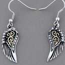 Sanity Jewelry Earrings Angel Wings Mini Earrings - Gold & Silver W/White Stones -  SK2534E