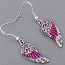 Sanity Jewelry Earrings Angel Wings Mini Earrings - Pink W/Pink Stones - SK2538E