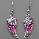 Sanity Jewelry Earrings Angel Wings Mini Earrings - Pink W/Pink Stones - SK2538E