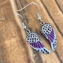 Sanity Jewelry Earrings Angel Wings Mini Earrings - Purple Crystal - SK2615E