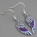 Sanity Jewelry Earrings Angel Wings Mini Earrings - Purple W/Purple Stones - 2615E