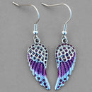 Sanity Jewelry Earrings Angel Wings Mini Earrings - Purple W/Purple Stones - 2615E
