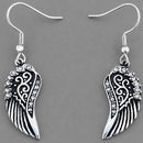 Sanity Jewelry Earrings Angel Wings Mini Earrings - Silver W/White Stones - French wire- SK2294E