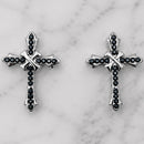Sanity Jewelry Earrings Bling Cross - Black Stone - Stud - Earrings -  SK2605E