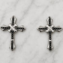 Sanity Jewelry Earrings Bling Cross - Black Stone - Stud - Earrings -  SK2605E