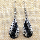 Sanity Jewelry Earrings Crystal Teardrop - Black - Earrings - AJ04E