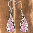 Sanity Jewelry Earrings Crystal Teardrop - Pink - Earrings - AJ03E