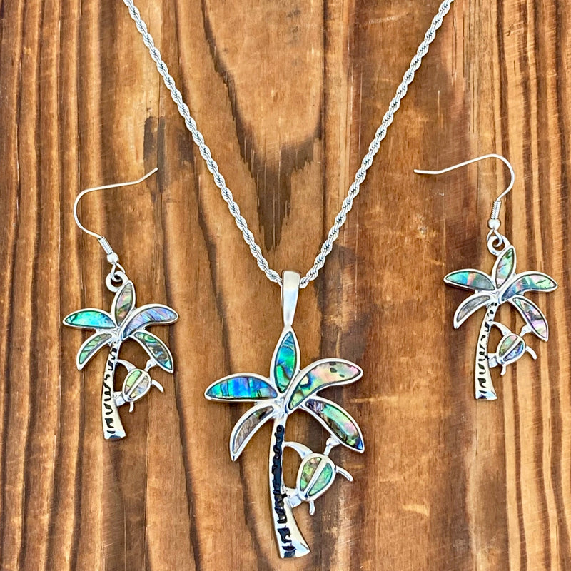 Sanity Jewelry Earrings Sea Shell - Coconut Palm Tree W/Sea Turtle Earrings - SK2571E