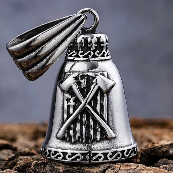 Sanity Jewelry Guardian Bell Guardian - Gremlin Bell - Double Axe American Flag - Fire Fighter - GB20