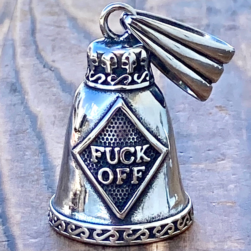 Guardian Angel Pig/Hog Motorcycle Bell – Pewter Finish, Fits Harley, Good Luck Gremlin Bell – Made In USA