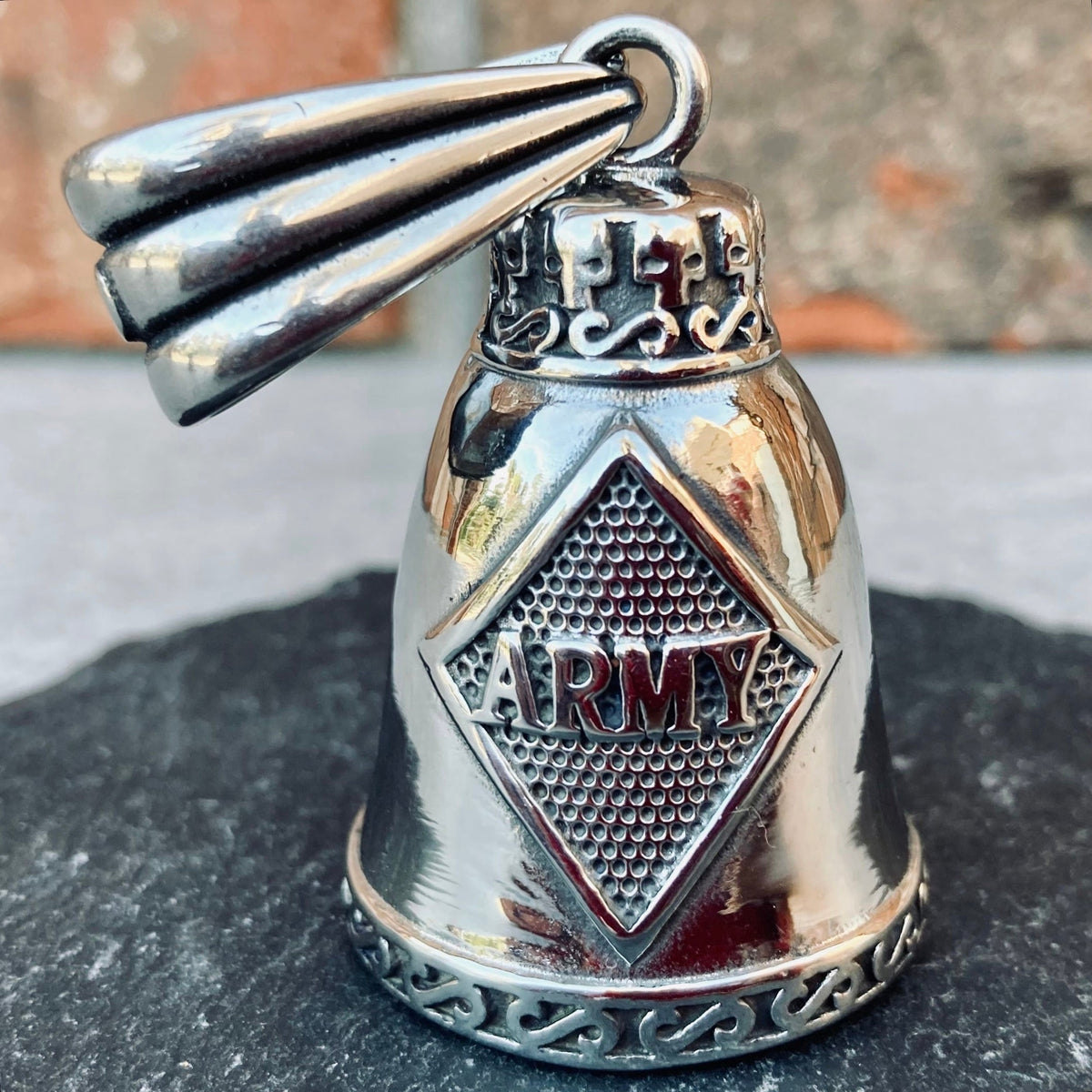 Pewter Motorcycle Gremlin Bell Indian Chief Made in the USA