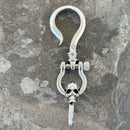 Sanity Jewelry Key Clasp Belt Clip / Clasp - Scrollwork Skull - Polished - Upgrade Your Wallet / Key Chain - WCC-19