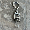 Sanity Jewelry Key Clasp Belt Clip / Clasp - Scrollwork Skull - Polished - Upgrade Your Wallet / Key Chain - WCC-19